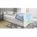 Gulta White Blue Bear bez atvilktnes ar matraci 140x70