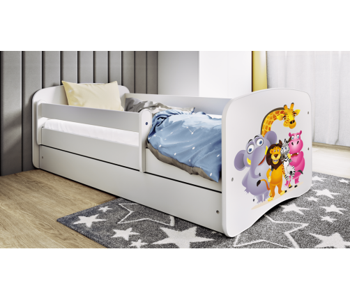 Gulta White Zoo bez atvilktnes ar matraci 140x70