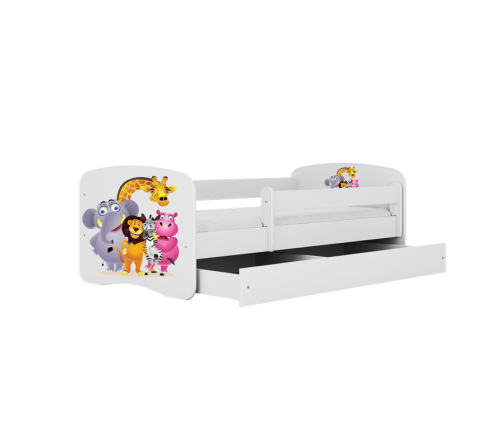 Gulta White Zoo bez atvilktnes ar matraci 140x70