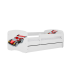 Детская кровать белая Race Car с ящиком и матрасом 140x70