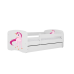 Детская кровать белая Unicorn с ящиком и матрасом 140x70