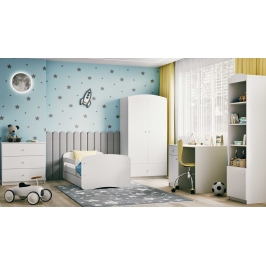 Bed babydreams white without pattern with drawer with mattress 160/80
