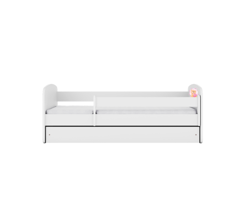 Balta gulta Bear with Butterflies bez atvilktnes ar matraci 160x80