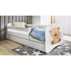 Bērnu gulta balta Bear Flowers ar atvilktni un lateksa matraci 160x80 Bērnu gulta balta Bear Flowers ar atvilktni un lateksa matraci 160x80