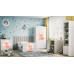 Детская кровать белая Bear Butterflies с ящиком и латексным матрасом 160x80