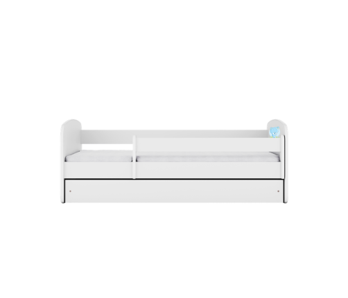 Детская кровать белая Blue Bear с ящиком и латексным матрасом 160x80