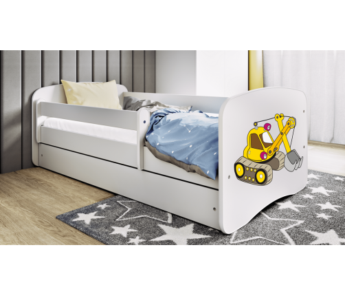 Bērnu gulta Excavator ar atvilktni ar matraci 180x80