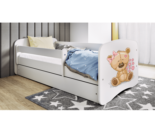 Детская кровать Bear with Flowers с ящиком с матрасом 180x80