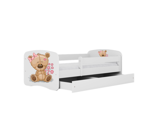 Детская кровать Bear with Flowers с ящиком с матрасом 180x80