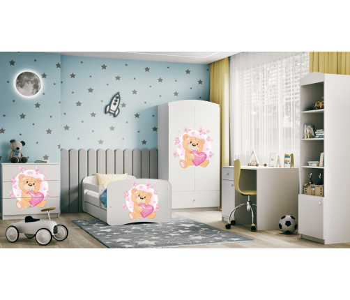 Детская кровать Bear with Butterflies с ящиком с матрасом 180x80
