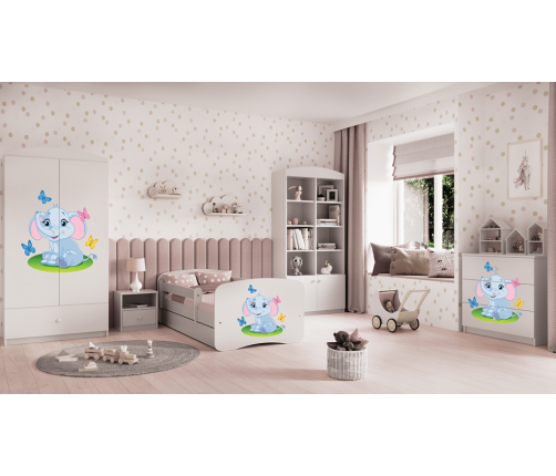 Bērnu gulta Little Elephant ar atvilktni ar matraci 180x80