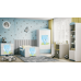 Łóżko babydreams niebieskie niebieski miś bez szuflady materac 140/70