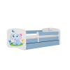 Łóżko babydreams niebieskie słonik bez szuflady materac 140/70 Łóżko babydreams niebieskie słonik bez szuflady materac 140/70