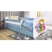 Łóżko babydreams niebieskie zoo bez szuflady materac 140/70
