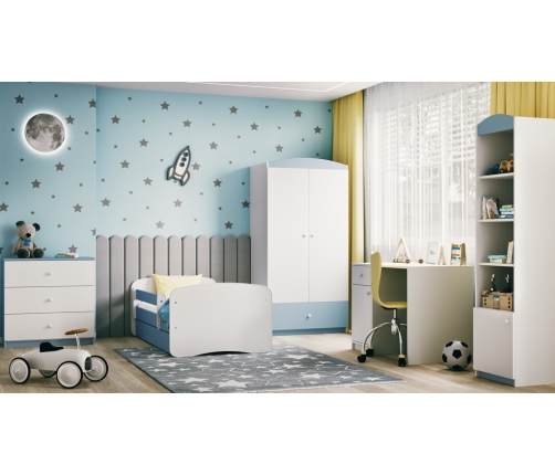 Bed babydreams blue without pattern without drawer with mattress 180/80