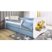 Bērnu zila gulta Excavator bez atvilktnes ar matraci 180x80