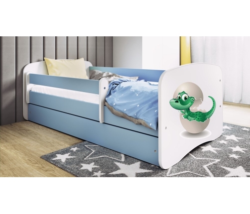 Детская кровать Blue Little Dino с ящиком с матрасом 180/80