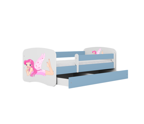 Bērnu gulta Blue Fairy with wings ar kasti ar matraci 180/80