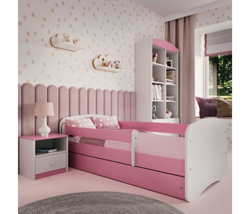 Bed babydreams pink without pattern without drawer with mattress 140/70