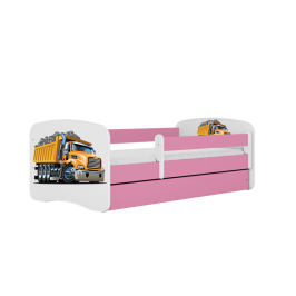 Bērnu gulta Pink Truck bez izvelkamās atvilktnes ar matraci 140x70