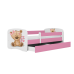 Łóżko babydreams różowe miś kwiatki z szufladą materac 140/70