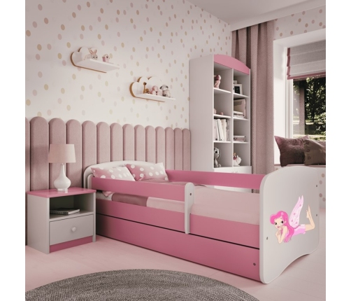 Детская кровать Pink Fairy with Wings без выдвижного ящика матрас 160x80
