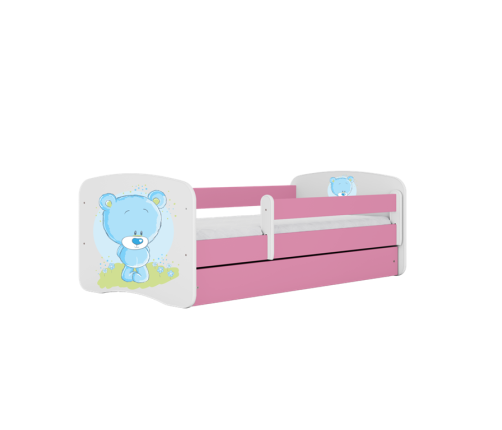 Bērnu gulta Pink Blue Bear ar kasti ar matraci 160/80