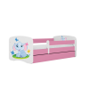 Детская кровать Pink Elephant с ящиком с матрасом 160/80