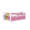 Łóżko babydreams różowe zoo bez szuflady materac 180/80