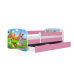 Łóżko babydreams różowe safari z szufladą materac 180/80