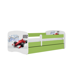 Łóżko babydreams zielone formuła bez szuflady materac 140/70