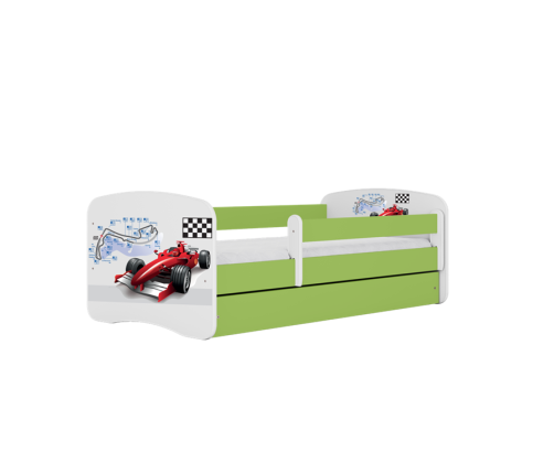 Łóżko babydreams zielone formuła bez szuflady materac 140/70