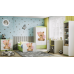 Łóżko babydreams zielone miś kwiatki z szufladą materac 140/70