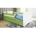 Bed babydreams green without pattern with drawer with mattress 160/80