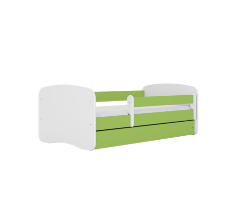 Bed babydreams green without pattern with drawer with mattress 160/80