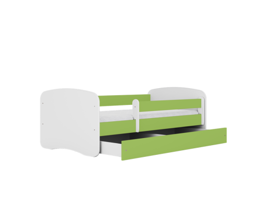 Bed babydreams green without pattern with drawer with mattress 160/80