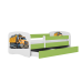 Łóżko babydreams zielone ciężarówka bez szuflady materac 160/80