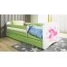 Łóżko babydreams zielone wróżka z motylkami bez szuflady materac 180/80