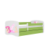 Łóżko babydreams zielone wróżka ze skrzydełkami bez szuflady materac 180/80