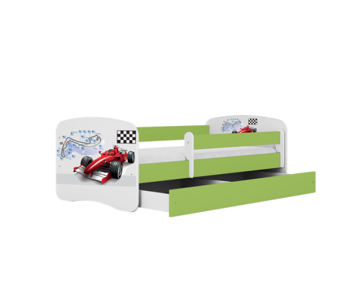 Łóżko babydreams zielone formuła z szufladą materac 180/80