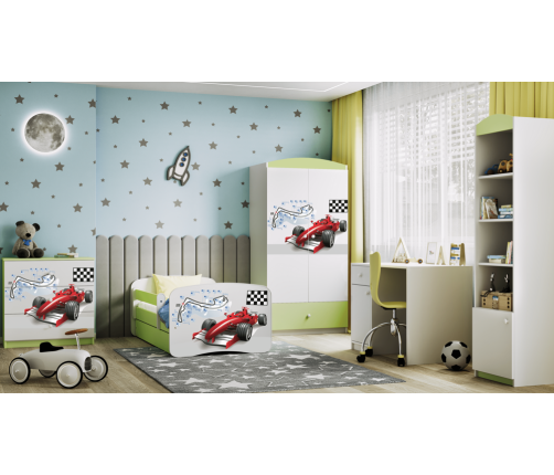 Łóżko babydreams zielone formuła z szufladą materac 180/80