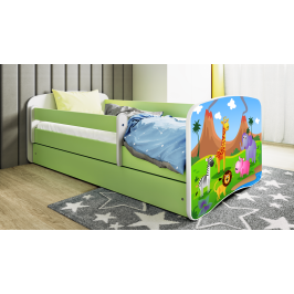 Łóżko babydreams zielone safari z szufladą materac 180/80