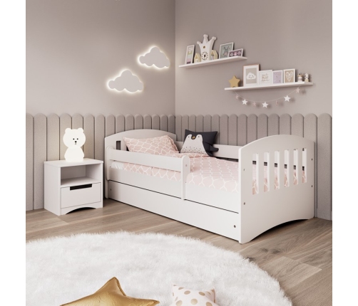 Łóżko classic 1 białe bez szuflady materac 140/80