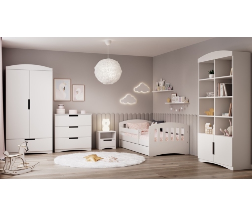 Łóżko classic 1 białe z szufladą materac 180/80