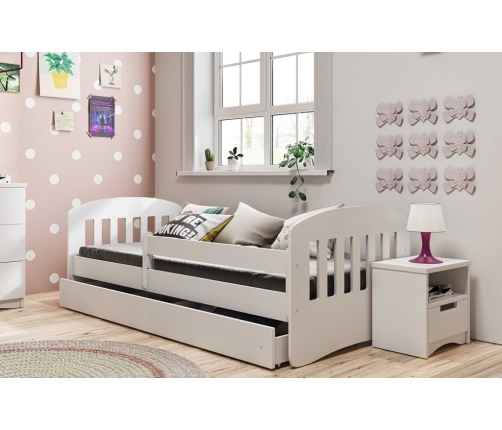 Łóżko classic 1 białe z szufladą materac 180/80