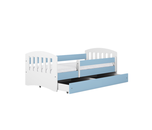 Łóżko classic 1 niebieskie bez szuflady materac 140/80