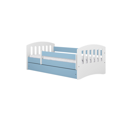 Łóżko classic 1 niebieskie z szufladą materac 160/80