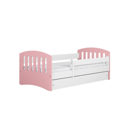 Bed classic 1 mix pale pink without drawer with mattress 140/80