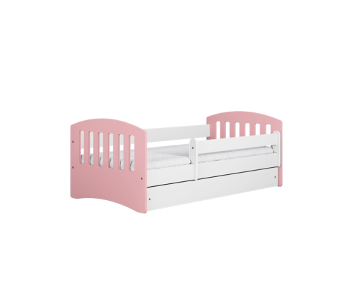 Bed classic 1 mix pale pink without drawer with mattress 140/80