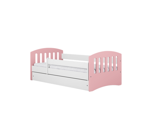 Bed classic 1 mix pale pink without drawer with mattress 140/80